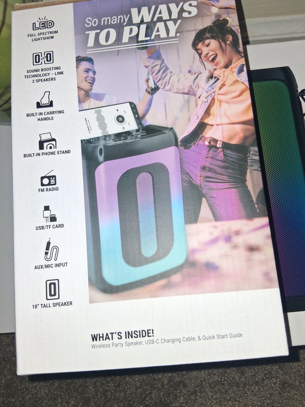 Wireless Party Speaker with Gradient RGB Front